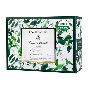 Зеленый чай с Мятой (18 пак, 2 г), Super Mint Green Tea, произв. Tea Treasure