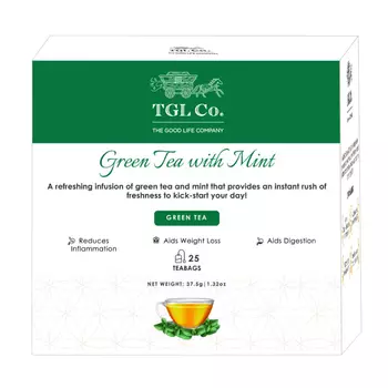 Зеленый чай с Мятой (25 пак, 1,5 г), Green Tea with Mint, произв. TGL Co.