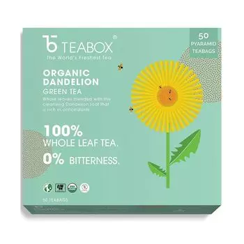 Зеленый чай с Одуванчиком (50 пак), Organic Dandelion Green Tea, произв. Teabox