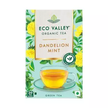 Зеленый чай с Одуванчиком и Мятой (30 пак), Green Tea Dandelion and Mint, произв. Eco Valley