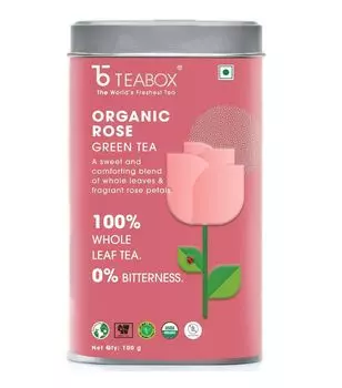 Зеленый чай с Розой (100 г), Organic Rose Green Tea, произв. Teabox