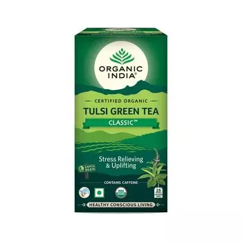 Зеленый чай с Тулси (25 пак, 1,74 г), Tulsi Green Tea Classic, произв. Organic India