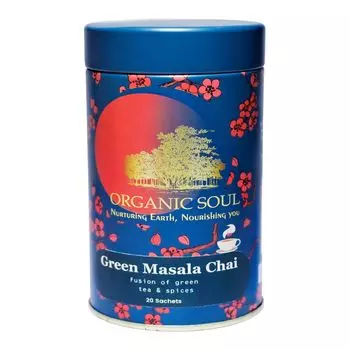 Зеленый чай со специями (20 пак, 2 г), Green Masala Chai, произв. Organic Soul
