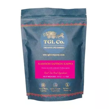 Зеленый Кашмирский Кахва чай (50 г), Kashmiri Saffron Kahwa Green Tea, произв. TGL Co.