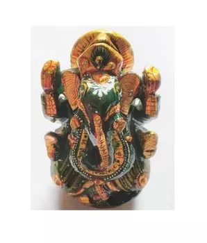 Жадеитовая статуэтка Ганеши, Margaj Green Jade Ganesha idol, произв. Kalyan Puja