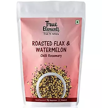 Жареные семена Льна и Арбуза с Перцем и Розмарином (125 г), Roasted Flax And Watermelon Chilli Rosemary, произв. True Elements