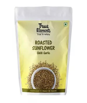 Жареные семена Подсолнечника с Чили и Чесноком (125 г), Spicy Sunflower Seeds Roasted Chilli Garlic, произв. True Elements