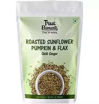 Жареные Семена Подсолнечника, Тыквы и Льна с Чили и Имбирем (125 г), Roasted Sunflower Pumpkin & Flax With Chilli And Ginger, произв. True Elements