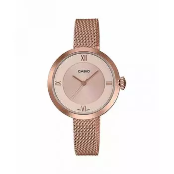 Женские аналоговые часы с розовым золотом, Rose Gold Analog Women's Watch, произв. Casio