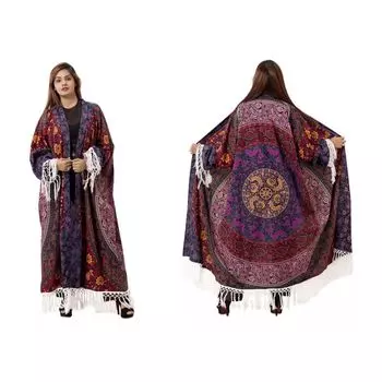 Женское кимоно ручной работы, Kimono Shibori Floral, Handmade, произв. MYINDIA