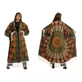 Женское кимоно ручной работы, Kimono Shibori Light, Handmade, произв. MYINDIA