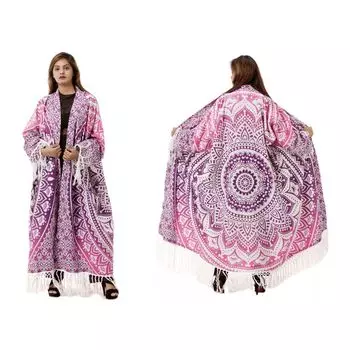 Женское кимоно ручной работы, Kimono Shibori Pink, Handmade, произв. MYINDIA