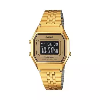 Золотистые цифровые женские часы, Gold Digital Women's Watch, произв. Casio