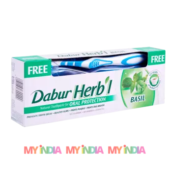 Зубная паста с Базиликом (150 г), Herb'l Oral Protection Basil Toothpaste, произв. Dabur