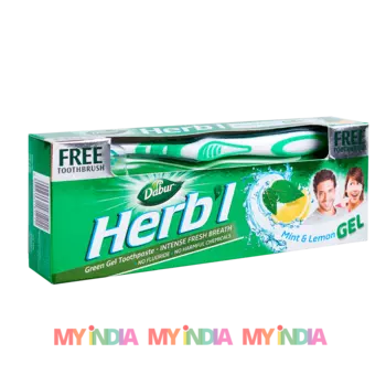Зубная паста с мятой и лимоном (150 г), Herb'l Mint & Lemon Gel Toothpaste, произв. Dabur