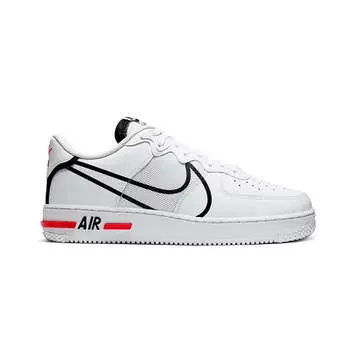 Air Force 1 React White Black Red