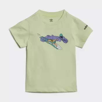 Детская футболка adidas Graphic Stoked Beach Tee (Зеленая)