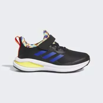 Детские кроссовки adidas FortaRun Sport Running Elastic Lace and Top Strap Shoes (Черные)