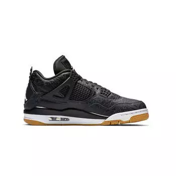 Кроссовки Air Jordan 4 Retro Laser Black Gum (Черные)