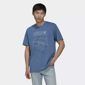 Мужская футболка adidas Adventure Mountain Front Tee (Синяя)