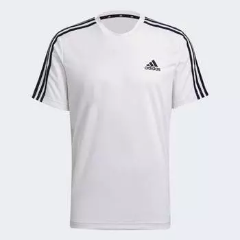Мужская футболка adidas AEROREADY Designed To Move Sport 3-Stripes Tee (Белая)