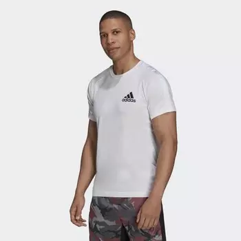 Мужская футболка adidas AEROREADY Designed to Move Sport Motion Logo Tee (Белая)