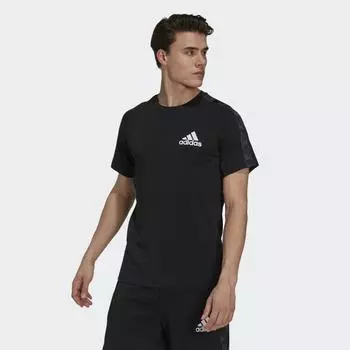 Мужская футболка adidas AEROREADY Designed to Move Sport Motion Logo Tee (Черная)