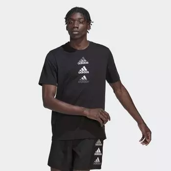 Мужская футболка adidas Designed to Move Logo Tee (Черная)