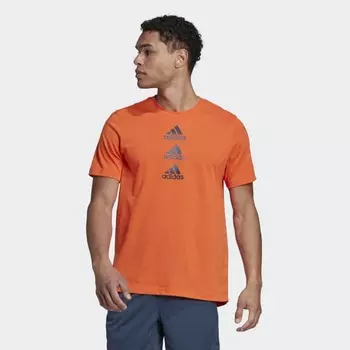 Мужская футболка adidas Designed to Move Logo Tee (Оранжевая)