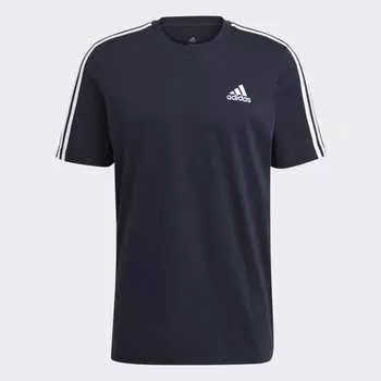 Мужская футболка adidas Essentials 3-Stripes Tee (Синяя)