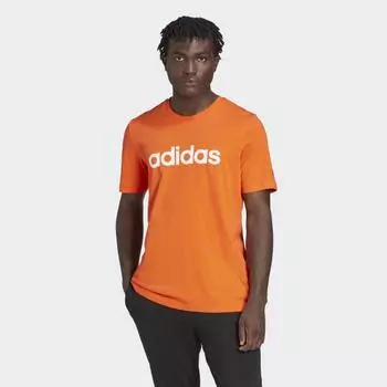 Мужская футболка adidas Essentials Embroidered Linear Logo Tee (Оранжевая)