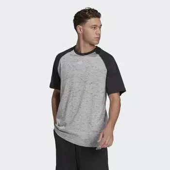 Мужская футболка adidas Essentials MГ©lange Raglan Tee (Серая)