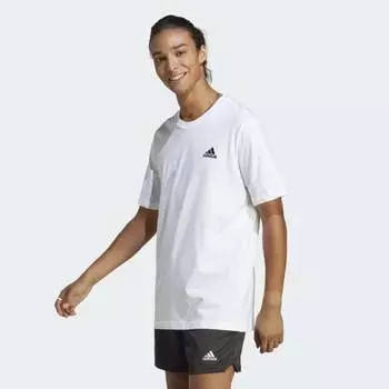 Мужская футболка adidas Essentials Single Jersey Embroidered Small Logo Tee (Белая)