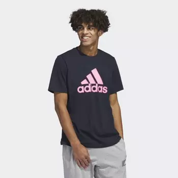 Мужская футболка adidas Logo Pen Fill - Sportswear Graphic Tee (Синяя)
