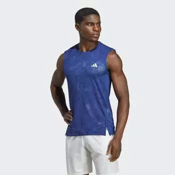 Мужская футболка adidas Melbourne Tennis Sleeveless Tee (Синяя)