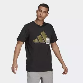 Мужская футболка adidas Short Sleeve Graphic Tee (Черная)
