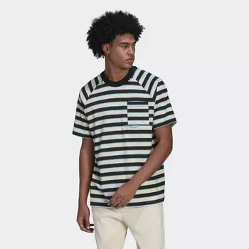 Мужская футболка adidas Striped Pocket Tee (Черная)