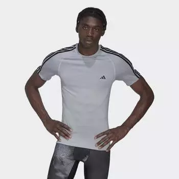 Мужская футболка adidas Techfit 3-Stripes Training Tee (Серая)
