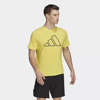 Мужская футболка adidas Train Icons 3-Bar Training Tee (Желтая)