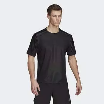 Мужская футболка adidas Workout PU-Coated Tee (Черная)