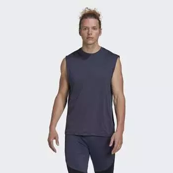 Мужская футболка adidas Yoga Sleeveless Tee (Синяя)