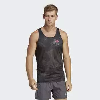 Мужская одежда для бега adidas Adizero Singlet (Черная)