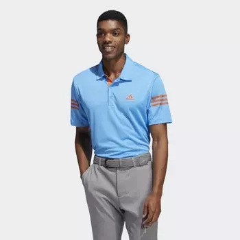Мужская рубашка adidas 3-Stripes Polo Shirt (Синяя)