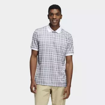 Мужская рубашка adidas Adicross Plaid Polo Shirt (Белая)