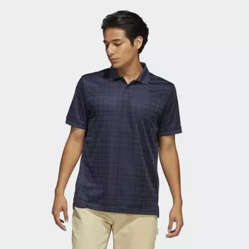 Мужская рубашка adidas Adicross Plaid Polo Shirt (Синяя)