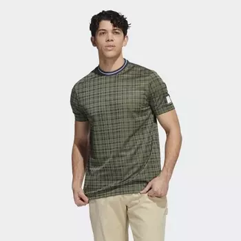 Мужская рубашка adidas Adicross Round Neck Polo Shirt (Зеленая)