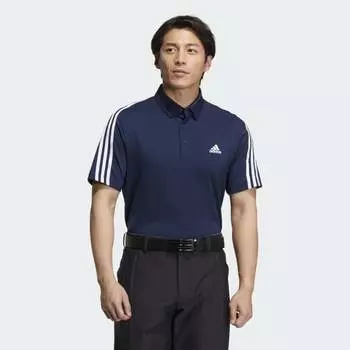 Мужская рубашка adidas AEROREADY 3-Stripes Polo Shirt (Синяя)