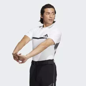 Мужская рубашка adidas AEROREADY Big Badge of Sport Mock-Neck Shirt (Белая)