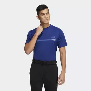 Мужская рубашка adidas AEROREADY Big Badge of Sport Mock-Neck Shirt (Синяя)