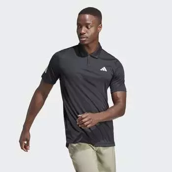 Мужская рубашка adidas Club 3-Stripes Tennis Polo Shirt (Черная)
